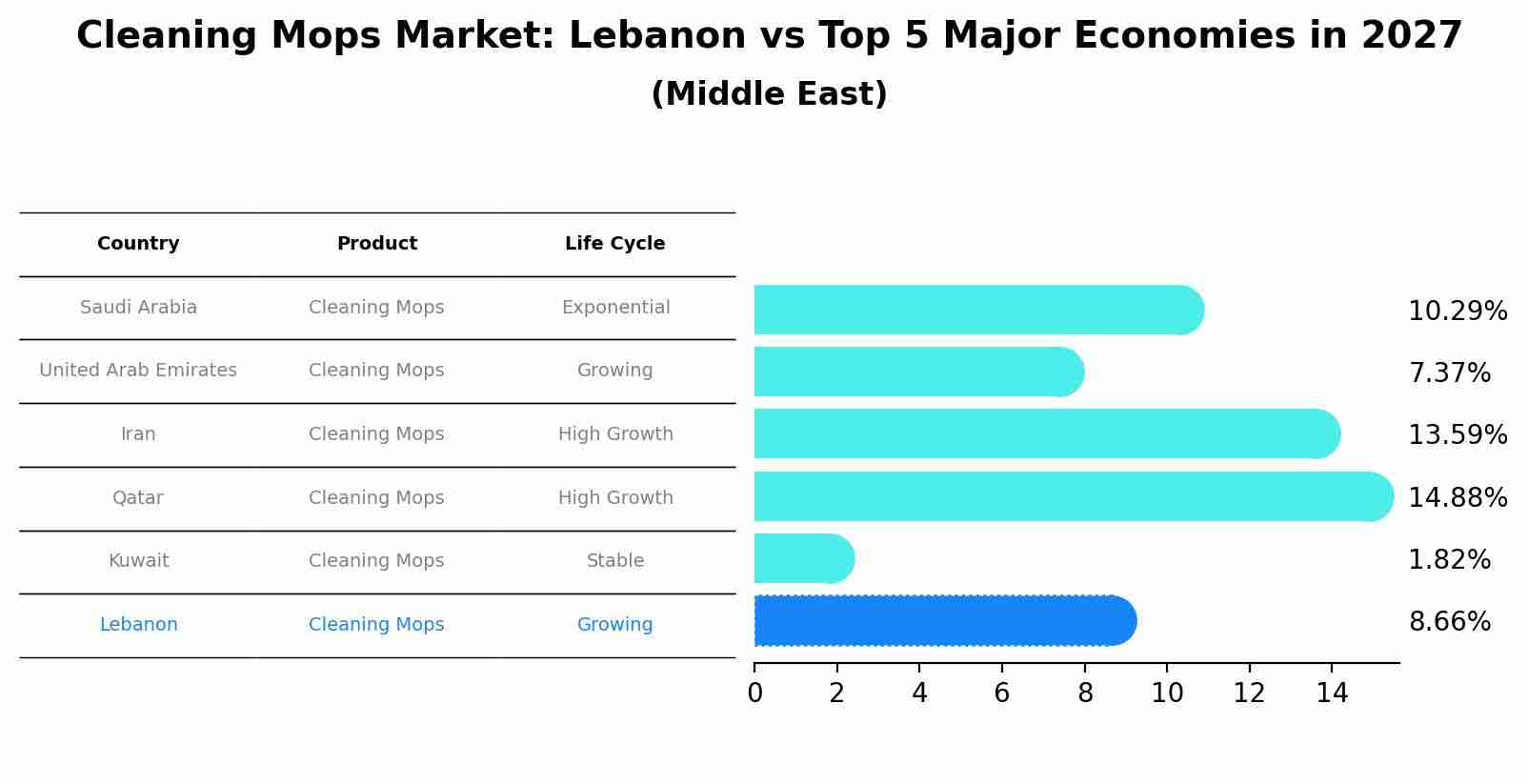 Cleaning Mops Market: Lebanon vs Top 5 Major Economies in 2027 (Middle East)