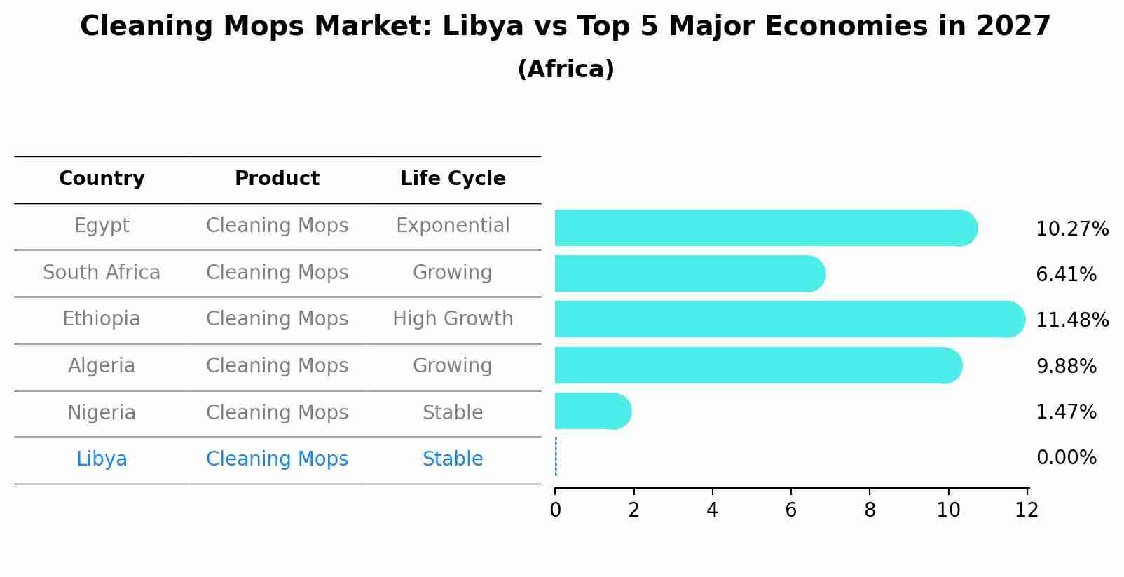 Cleaning Mops Market: Libya vs Top 5 Major Economies in 2027 (Africa)