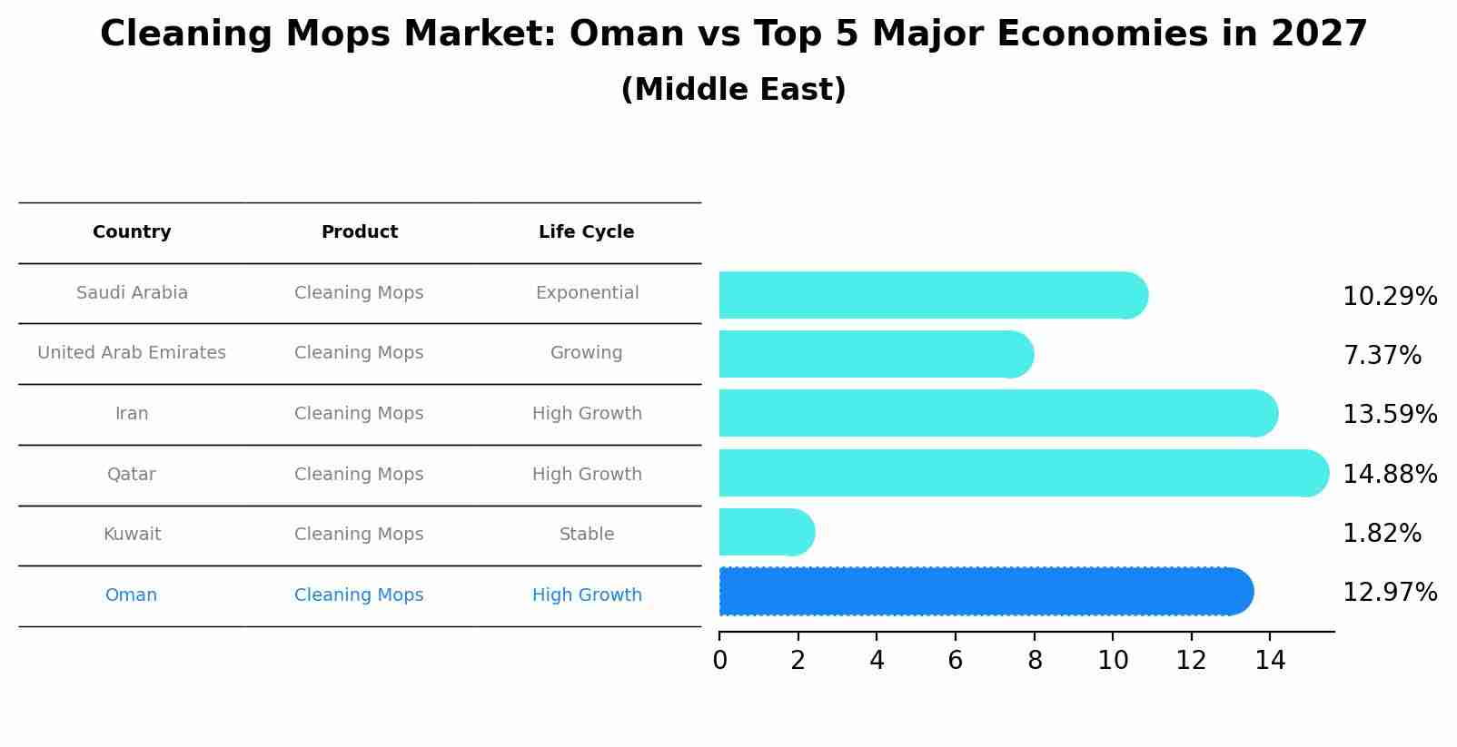 Cleaning Mops Market: Oman vs Top 5 Major Economies in 2027 (Middle East)