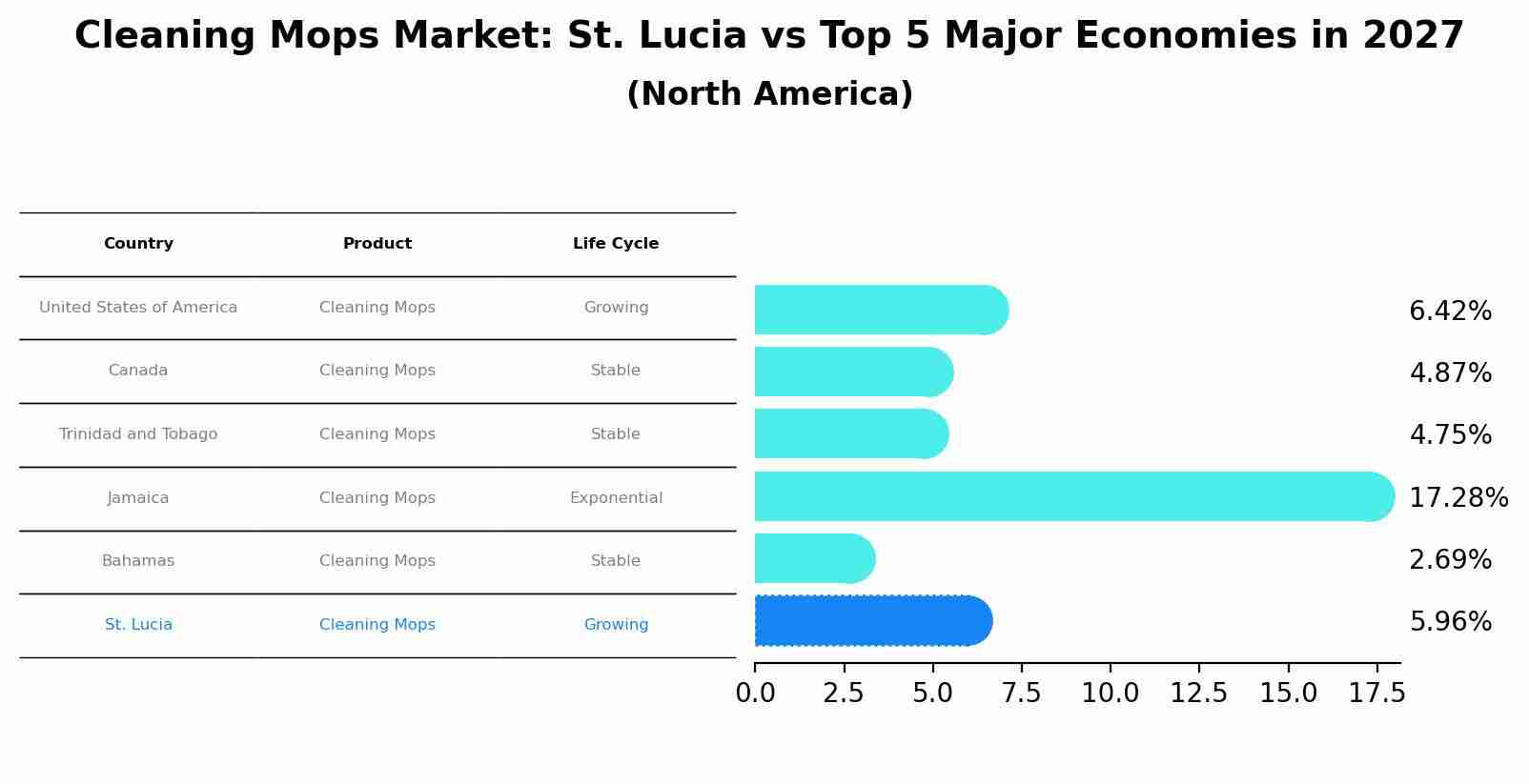 Cleaning Mops Market: St. Lucia vs Top 5 Major Economies in 2027 (North America)
