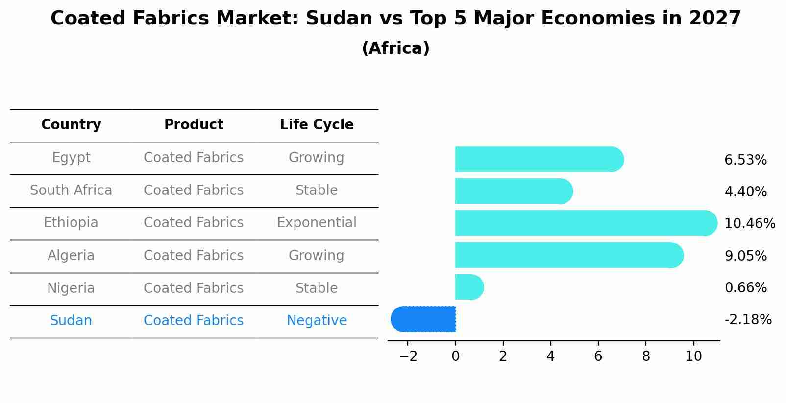 Coated Fabrics Market: Sudan vs Top 5 Major Economies in 2027 (Africa)