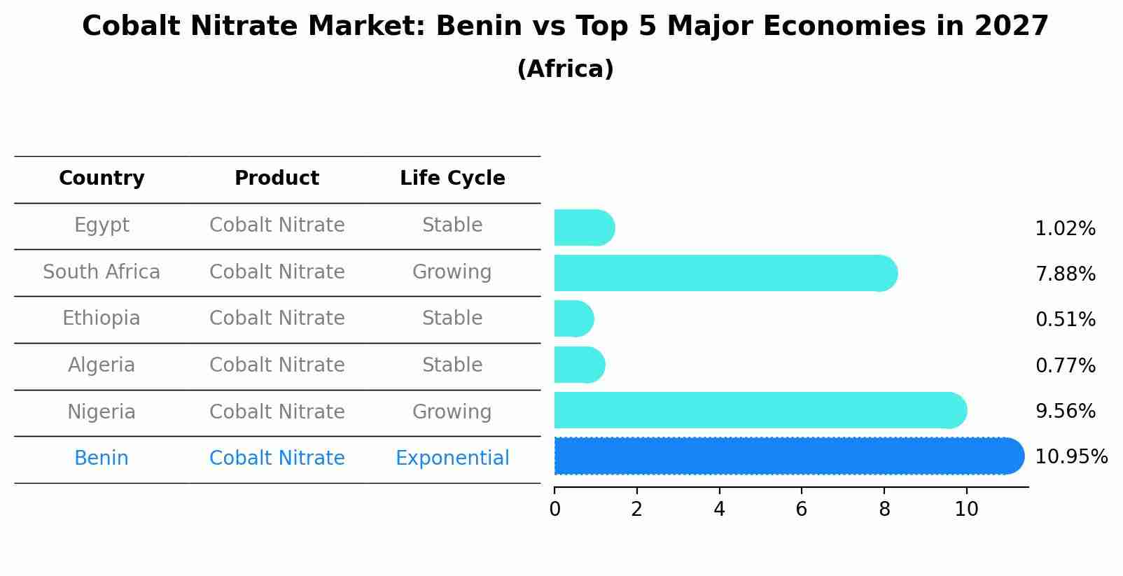 Cobalt Nitrate Market: Benin vs Top 5 Major Economies in 2027 (Africa)