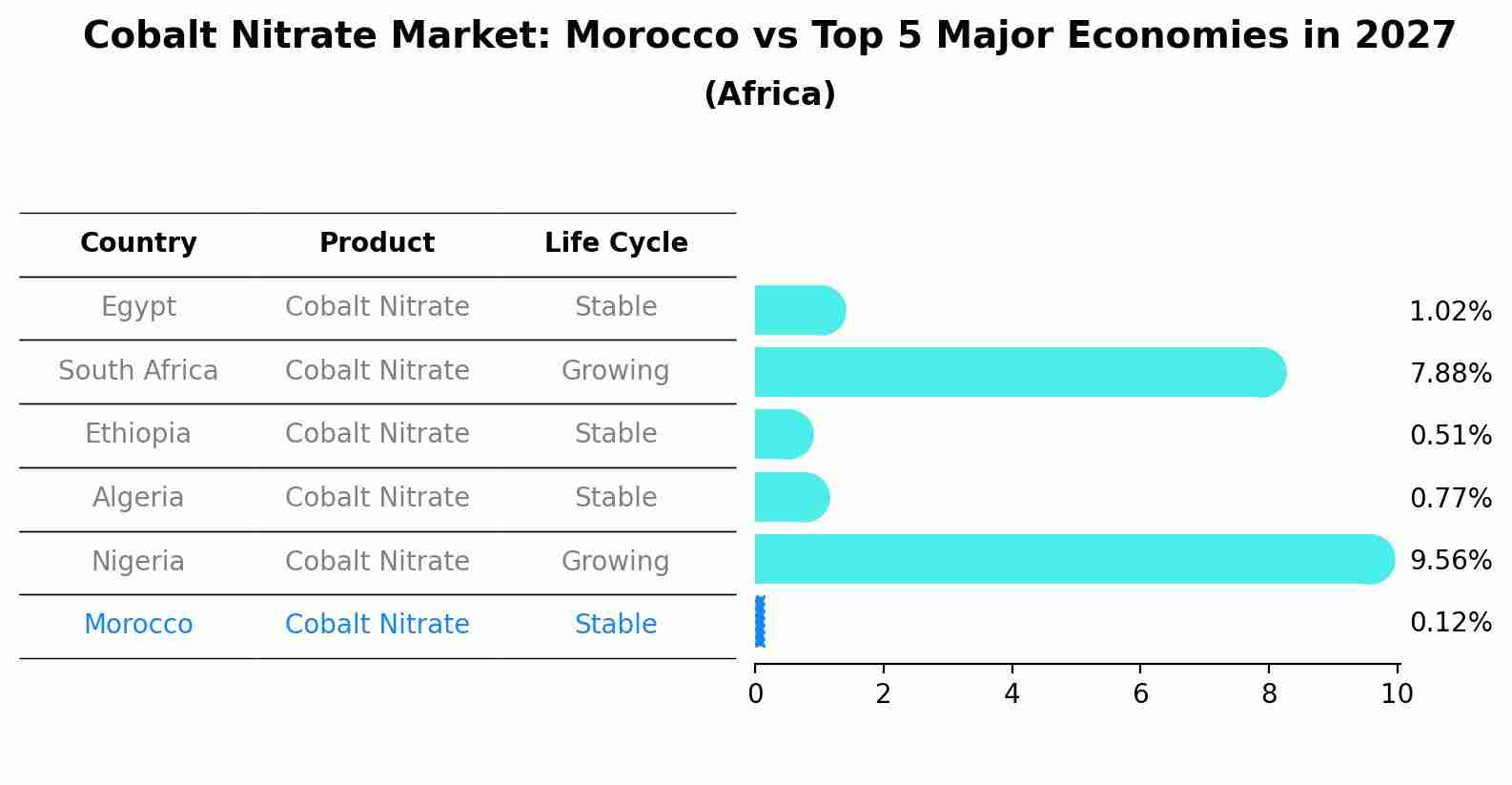 Cobalt Nitrate Market: Morocco vs Top 5 Major Economies in 2027 (Africa)