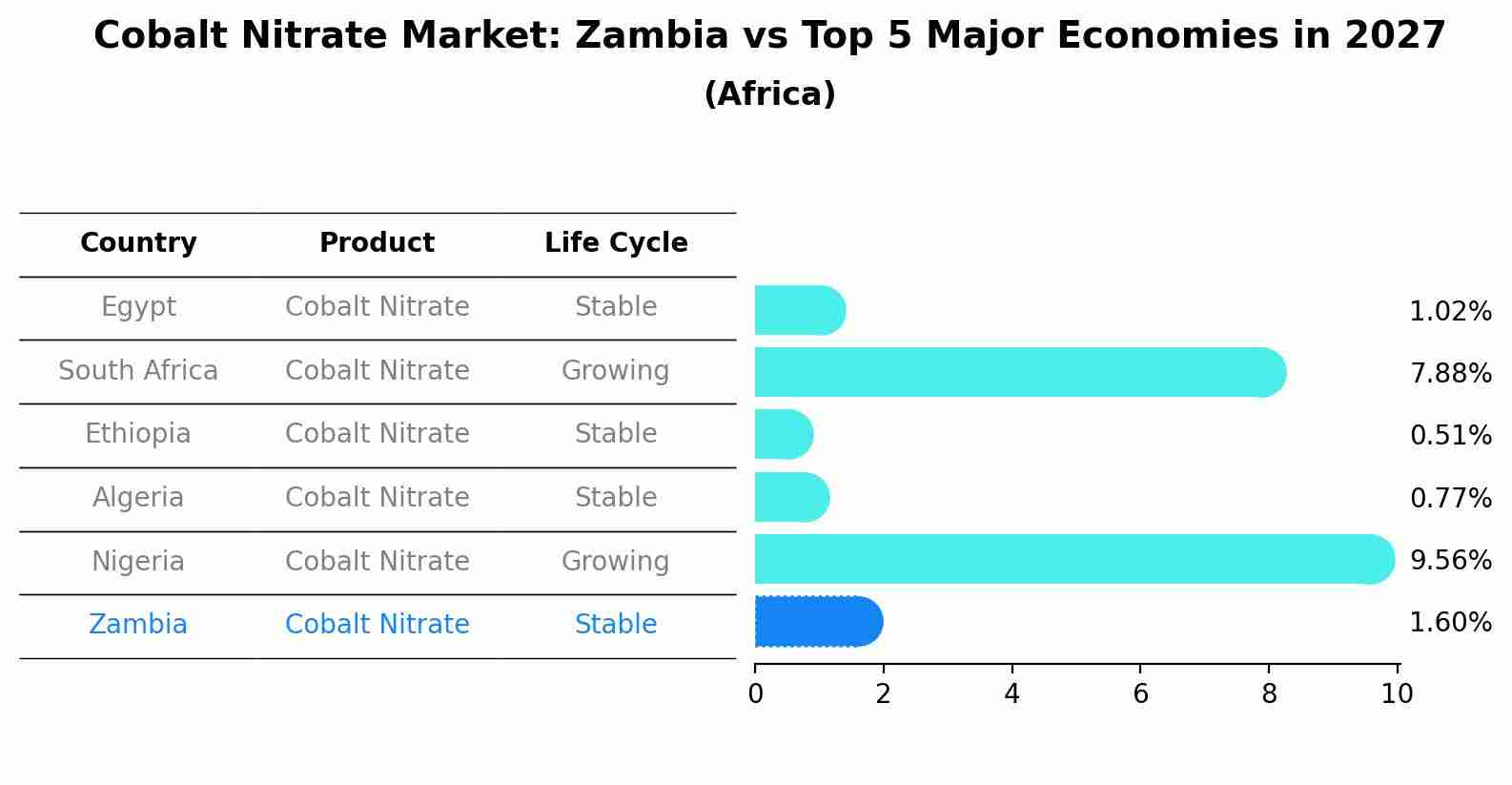 Cobalt Nitrate Market: Zambia vs Top 5 Major Economies in 2027 (Africa)