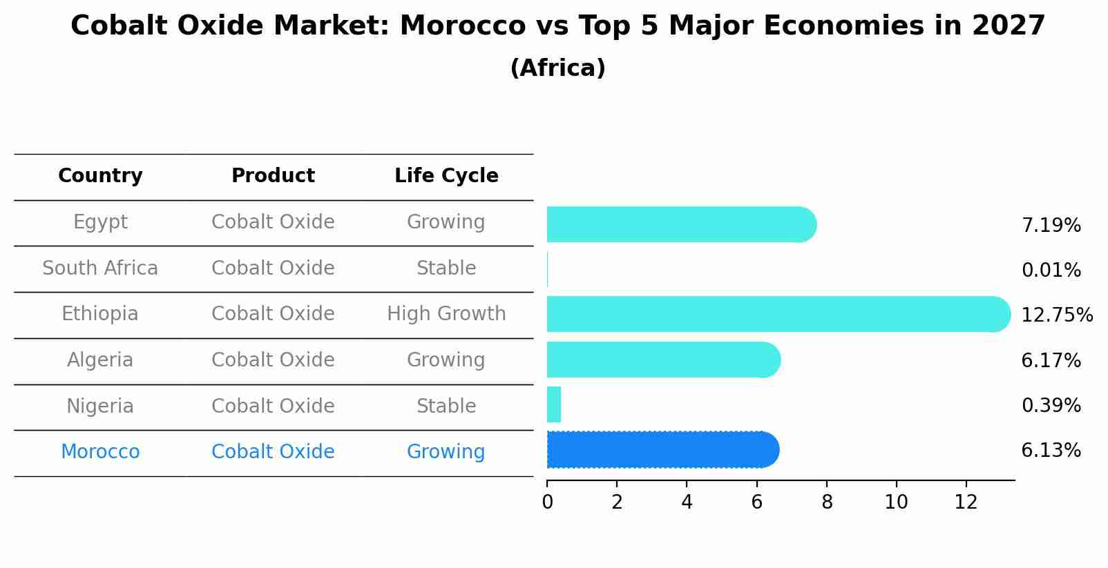 Cobalt Oxide Market: Morocco vs Top 5 Major Economies in 2027 (Africa)