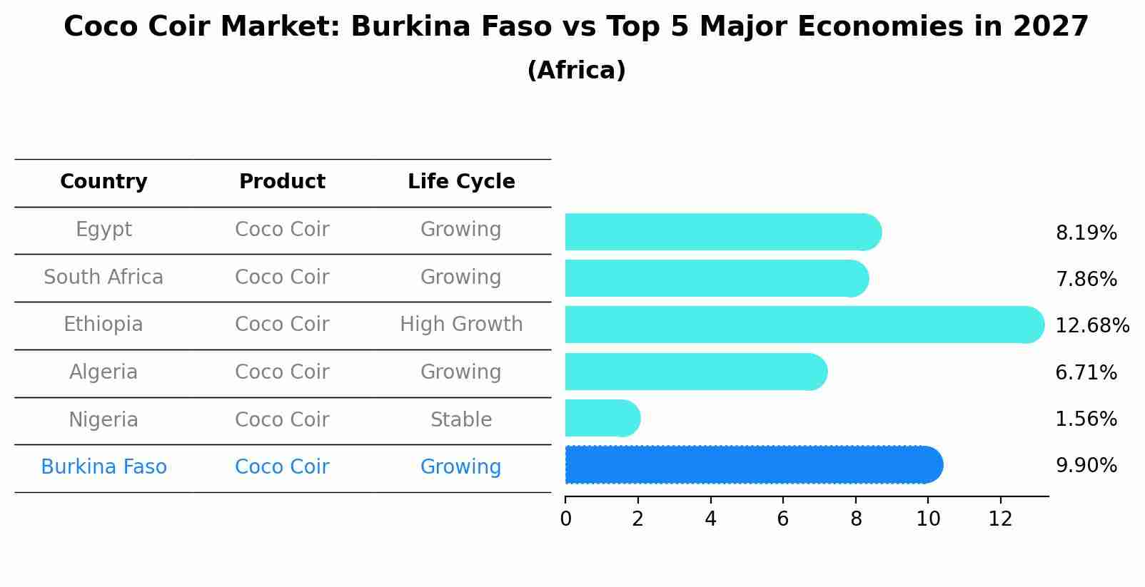 Coco Coir Market: Burkina Faso vs Top 5 Major Economies in 2027 (Africa)