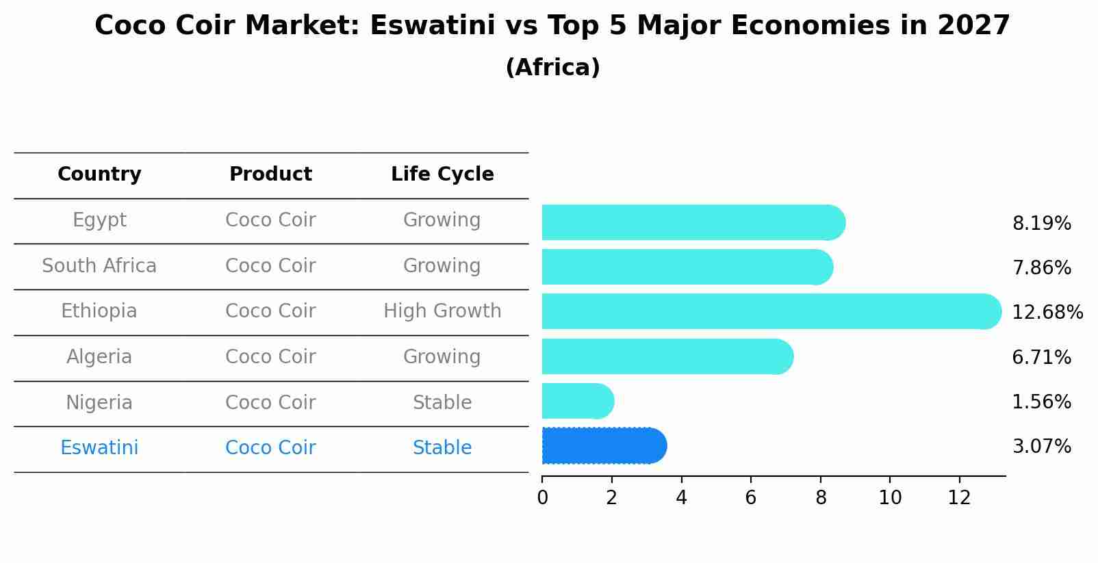 Coco Coir Market: Eswatini vs Top 5 Major Economies in 2027 (Africa)