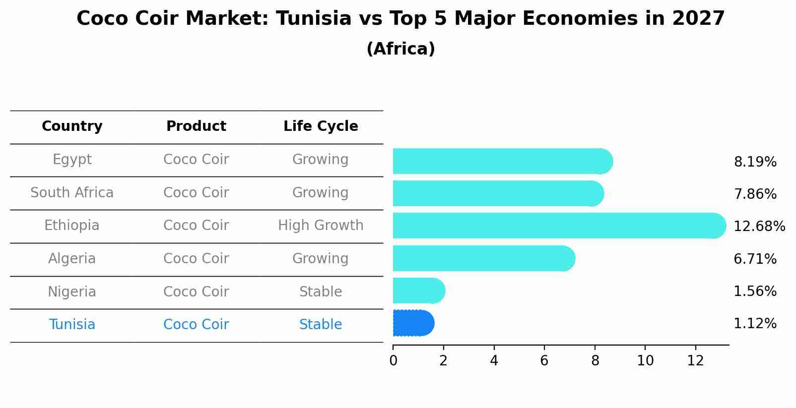Coco Coir Market: Tunisia vs Top 5 Major Economies in 2027 (Africa)