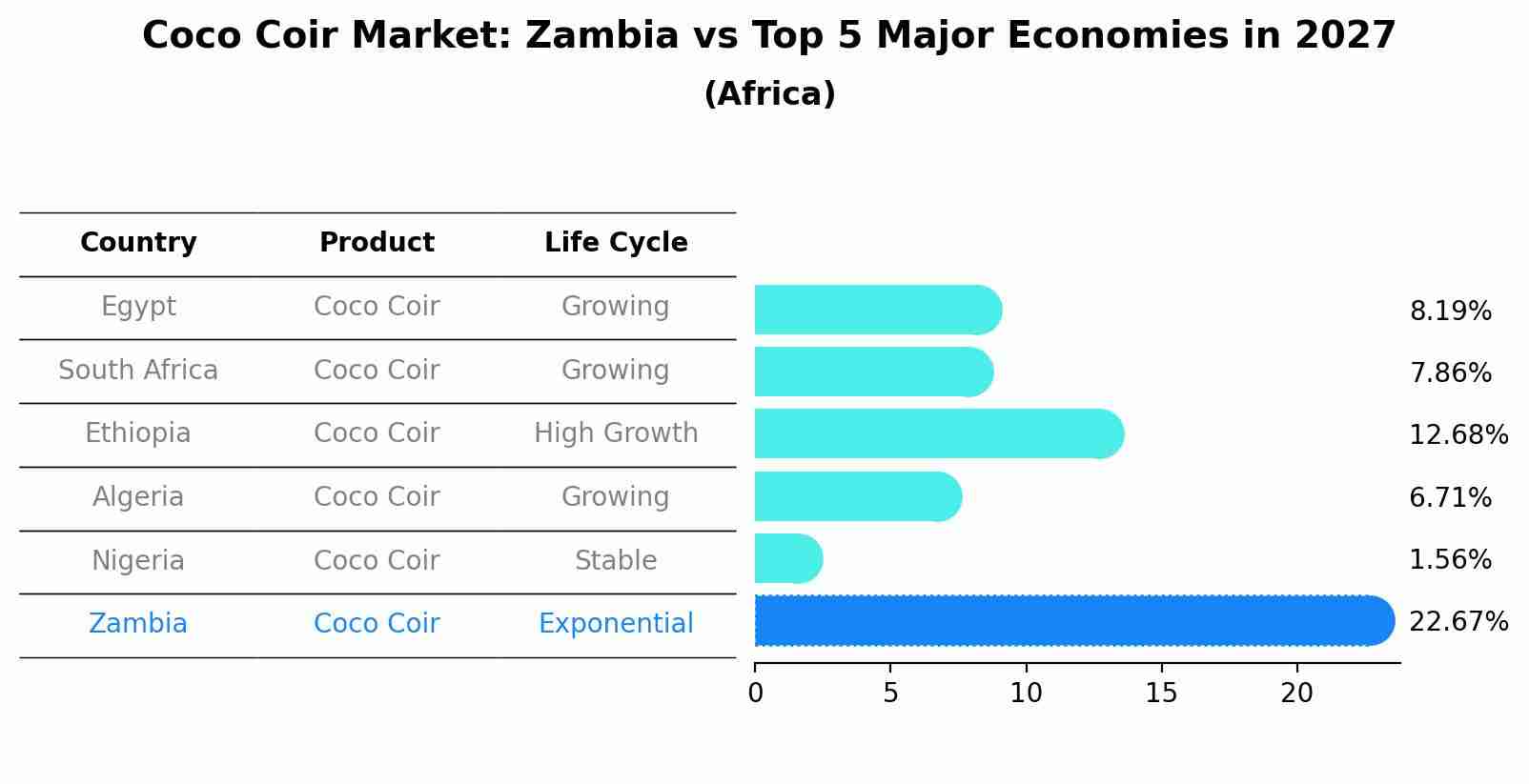 Coco Coir Market: Zambia vs Top 5 Major Economies in 2027 (Africa)