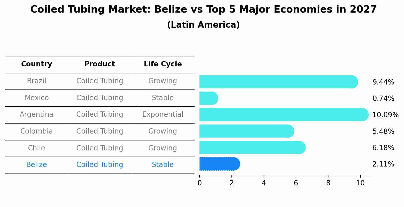 Coiled Tubing Market: Belize vs Top 5 Major Economies in 2027 (Latin America)