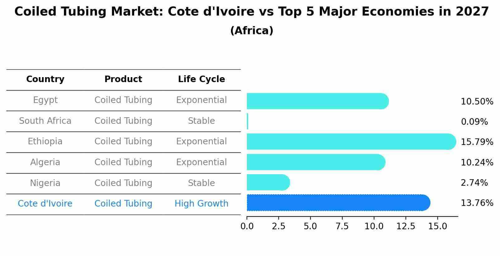Coiled Tubing Market: Cote d'Ivoire vs Top 5 Major Economies in 2027 (Africa)