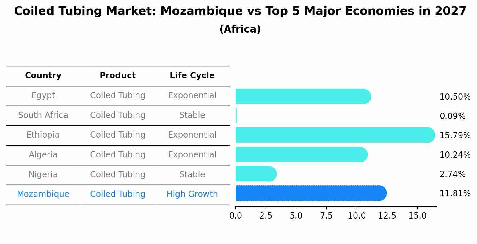 Coiled Tubing Market: Mozambique vs Top 5 Major Economies in 2027 (Africa)