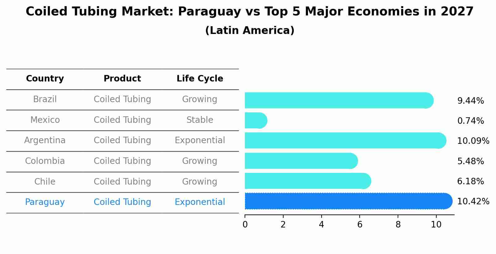 Coiled Tubing Market: Paraguay vs Top 5 Major Economies in 2027 (Latin America)
