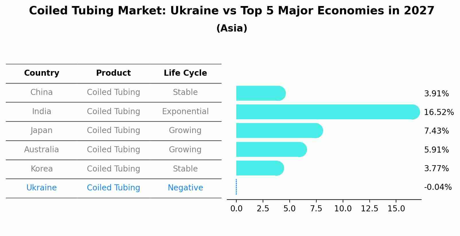 Coiled Tubing Market: Ukraine vs Top 5 Major Economies in 2027 (Asia)