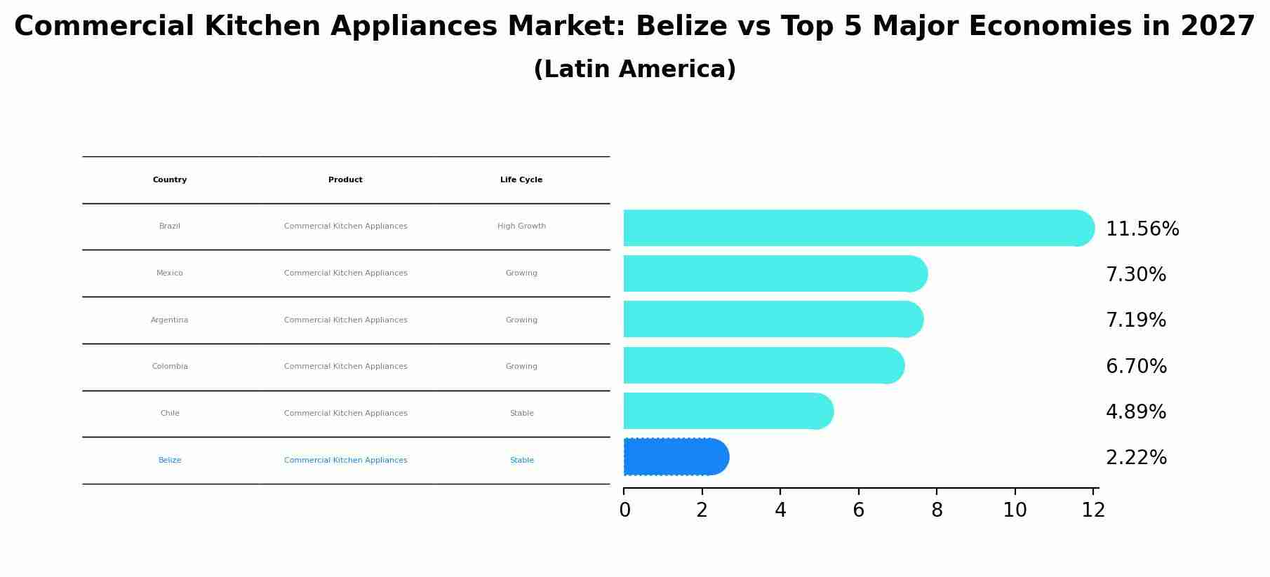 Commercial Kitchen Appliances Market: Belize vs Top 5 Major Economies in 2027 (Latin America)