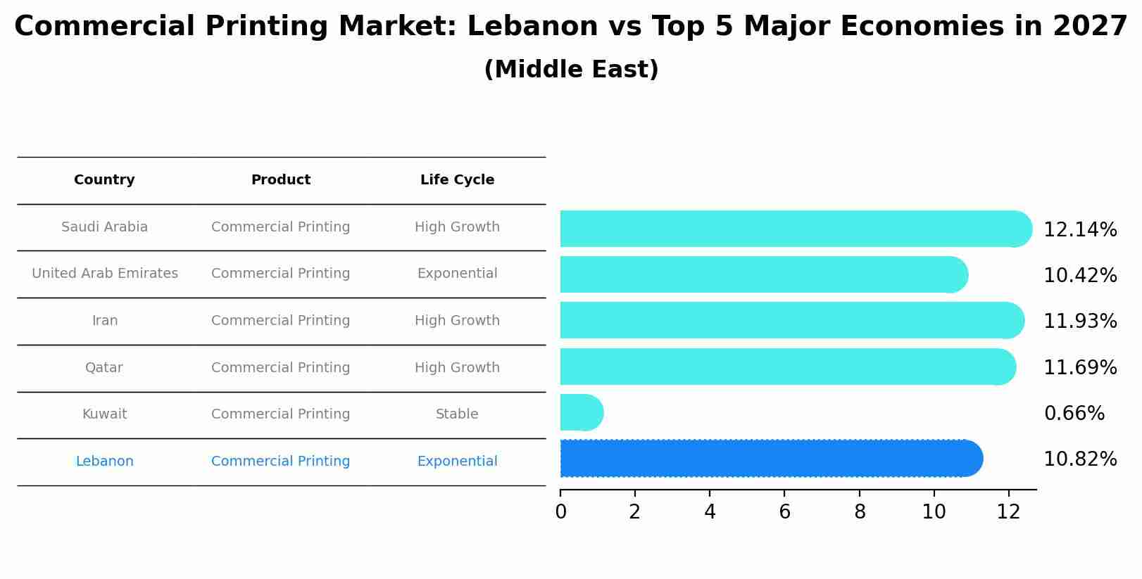 Commercial Printing Market: Lebanon vs Top 5 Major Economies in 2027 (Middle East)