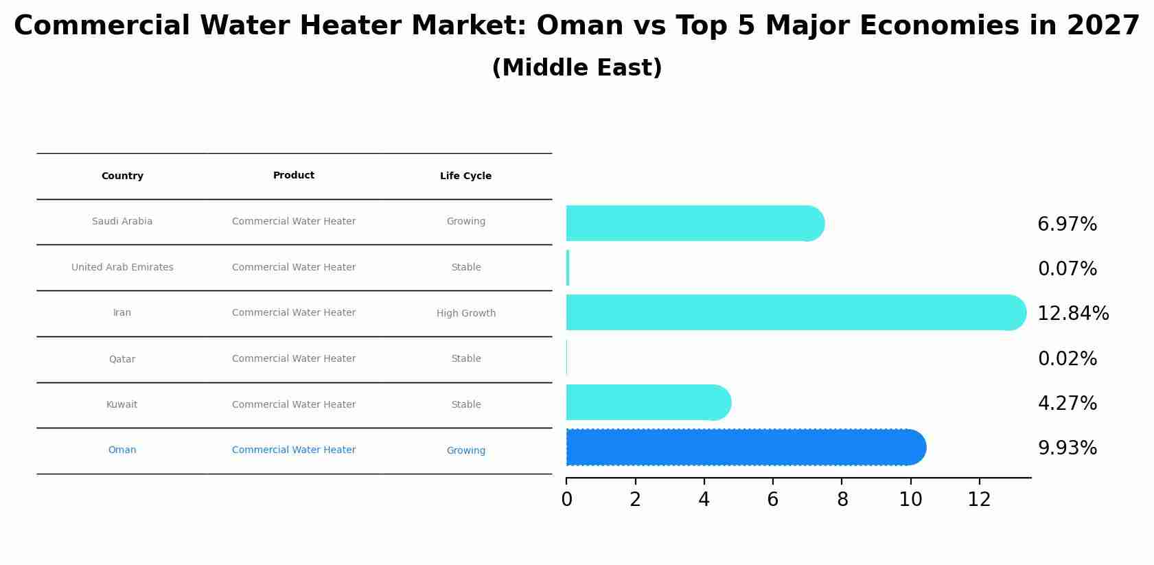 Commercial Water Heater Market: Oman vs Top 5 Major Economies in 2027 (Middle East)