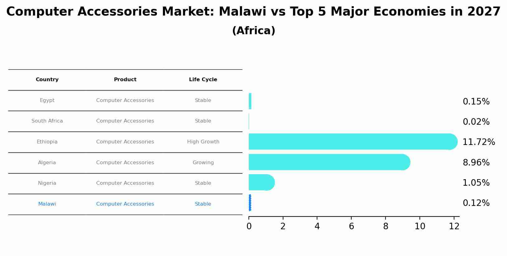 Computer Accessories Market: Malawi vs Top 5 Major Economies in 2027 (Africa)