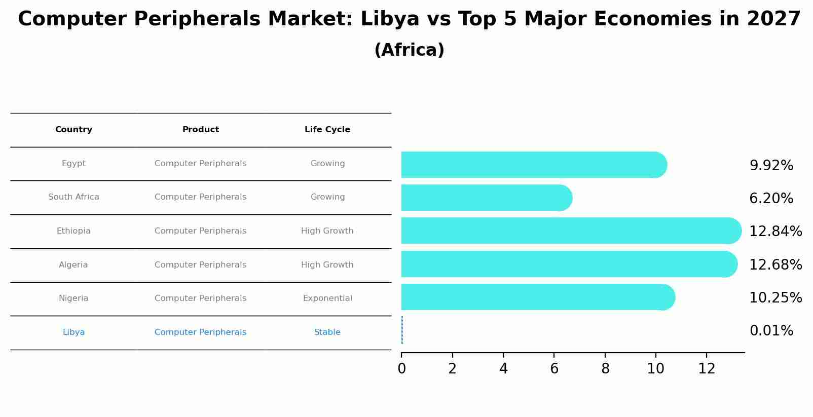 Computer Peripherals Market: Libya vs Top 5 Major Economies in 2027 (Africa)