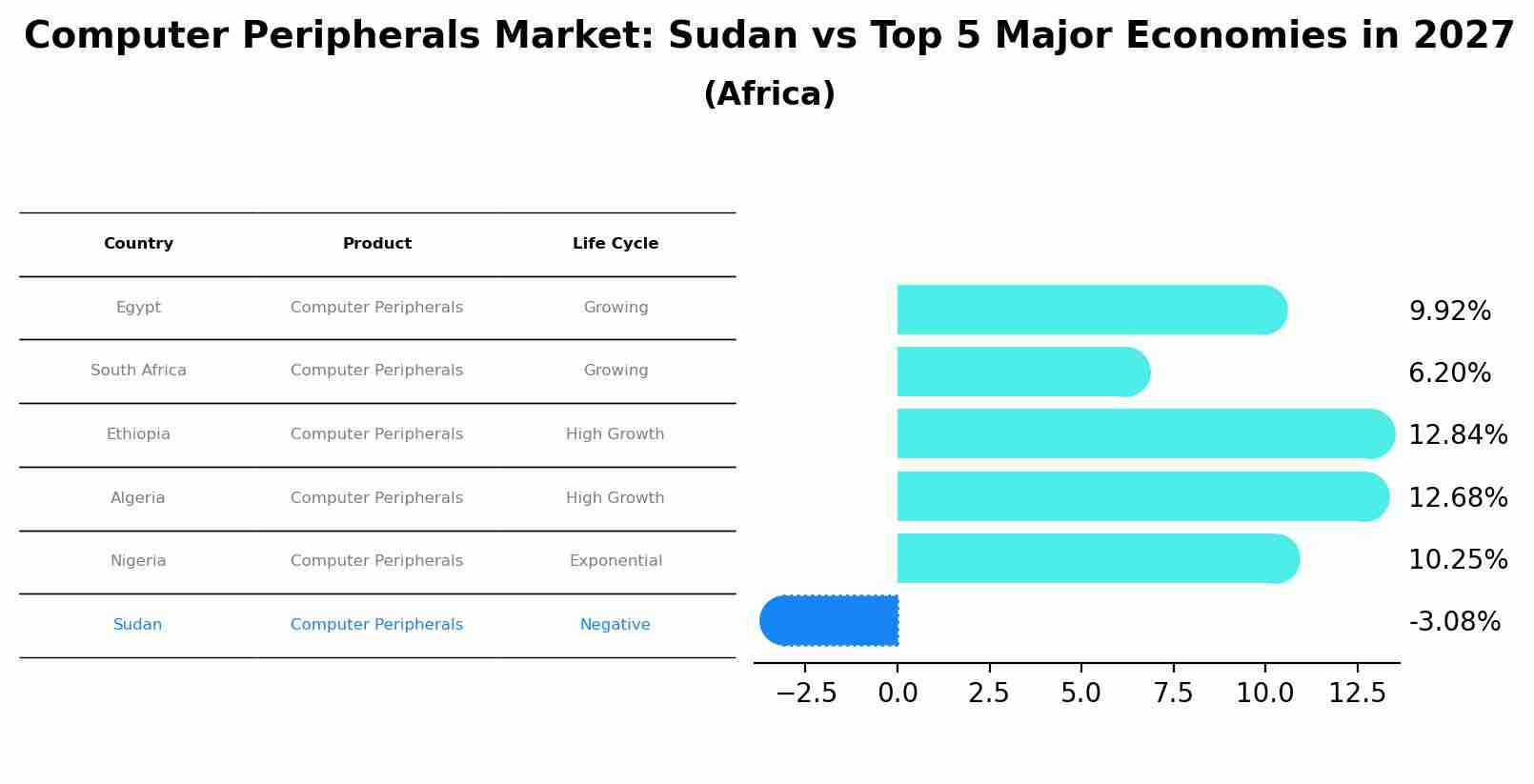 Computer Peripherals Market: Sudan vs Top 5 Major Economies in 2027 (Africa)