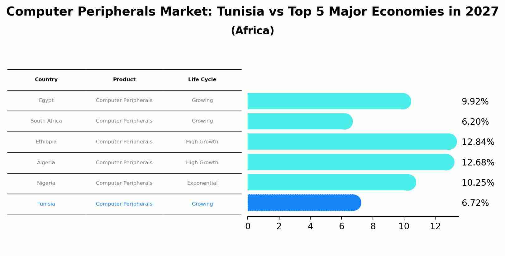Computer Peripherals Market: Tunisia vs Top 5 Major Economies in 2027 (Africa)