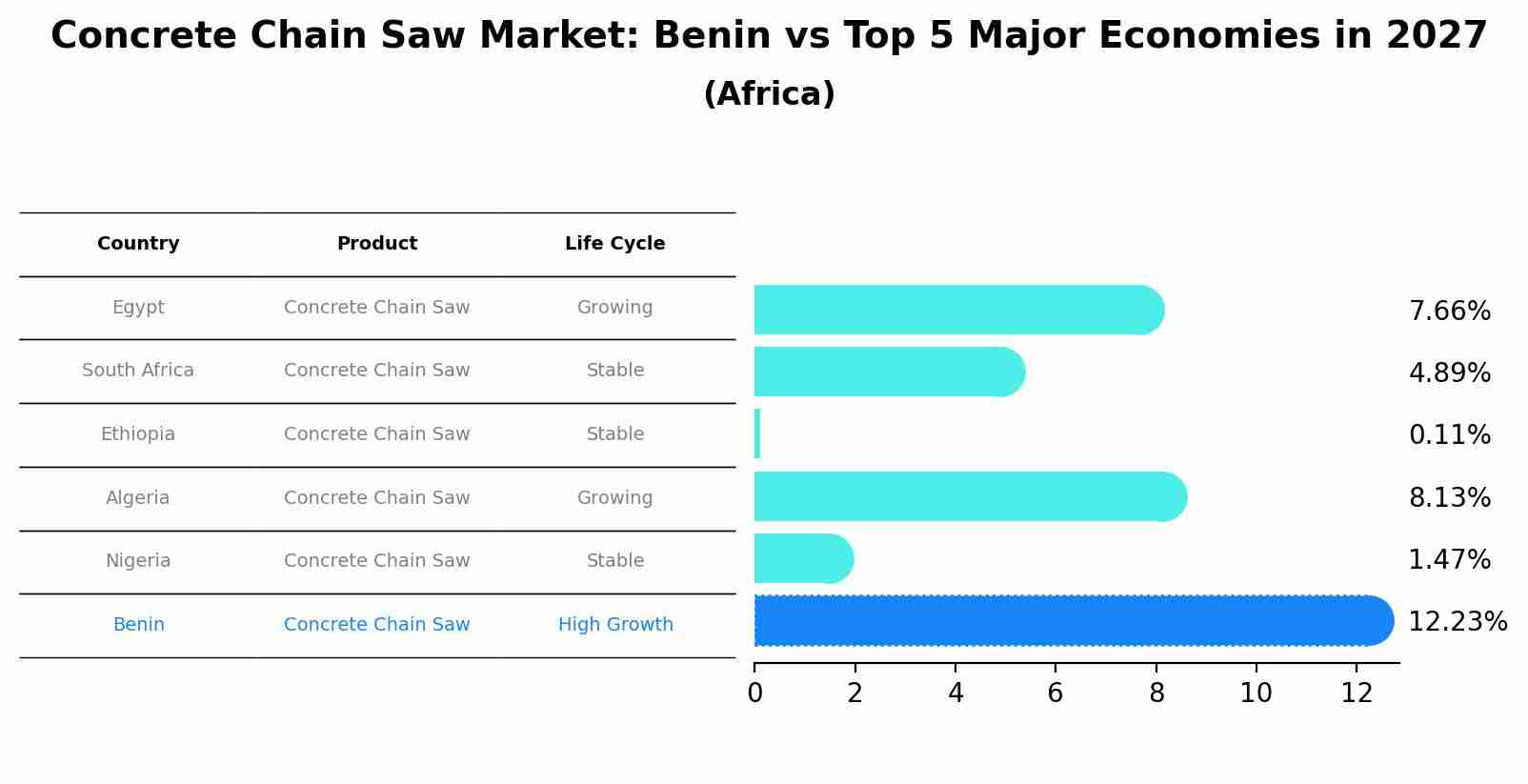Concrete Chain Saw Market: Benin vs Top 5 Major Economies in 2027 (Africa)