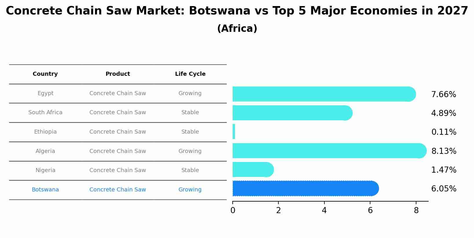 Concrete Chain Saw Market: Botswana vs Top 5 Major Economies in 2027 (Africa)