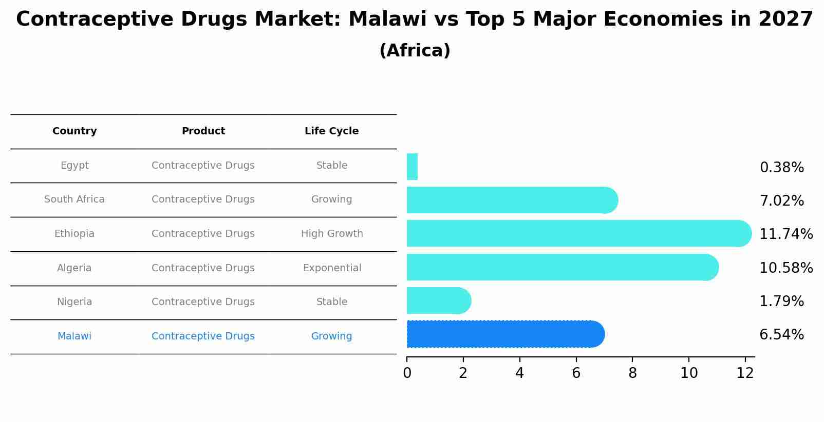 Contraceptive Drugs Market: Malawi vs Top 5 Major Economies in 2027 (Africa)