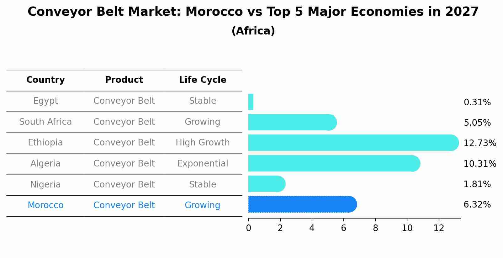Conveyor Belt Market: Morocco vs Top 5 Major Economies in 2027 (Africa)