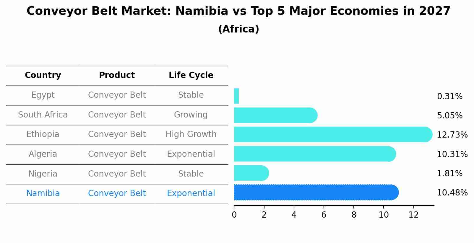 Conveyor Belt Market: Namibia vs Top 5 Major Economies in 2027 (Africa)