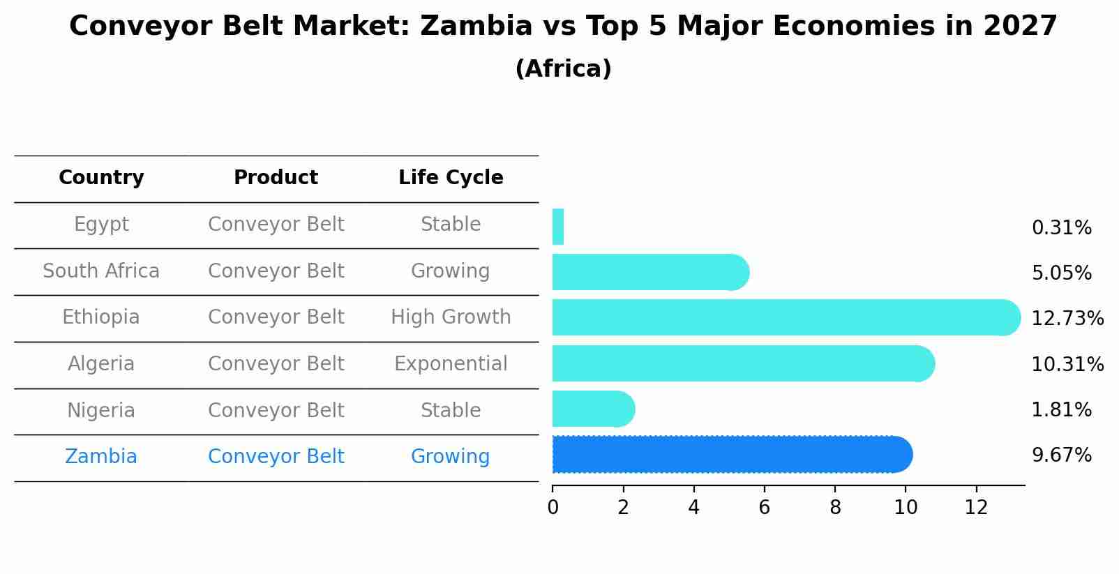 Conveyor Belt Market: Zambia vs Top 5 Major Economies in 2027 (Africa)