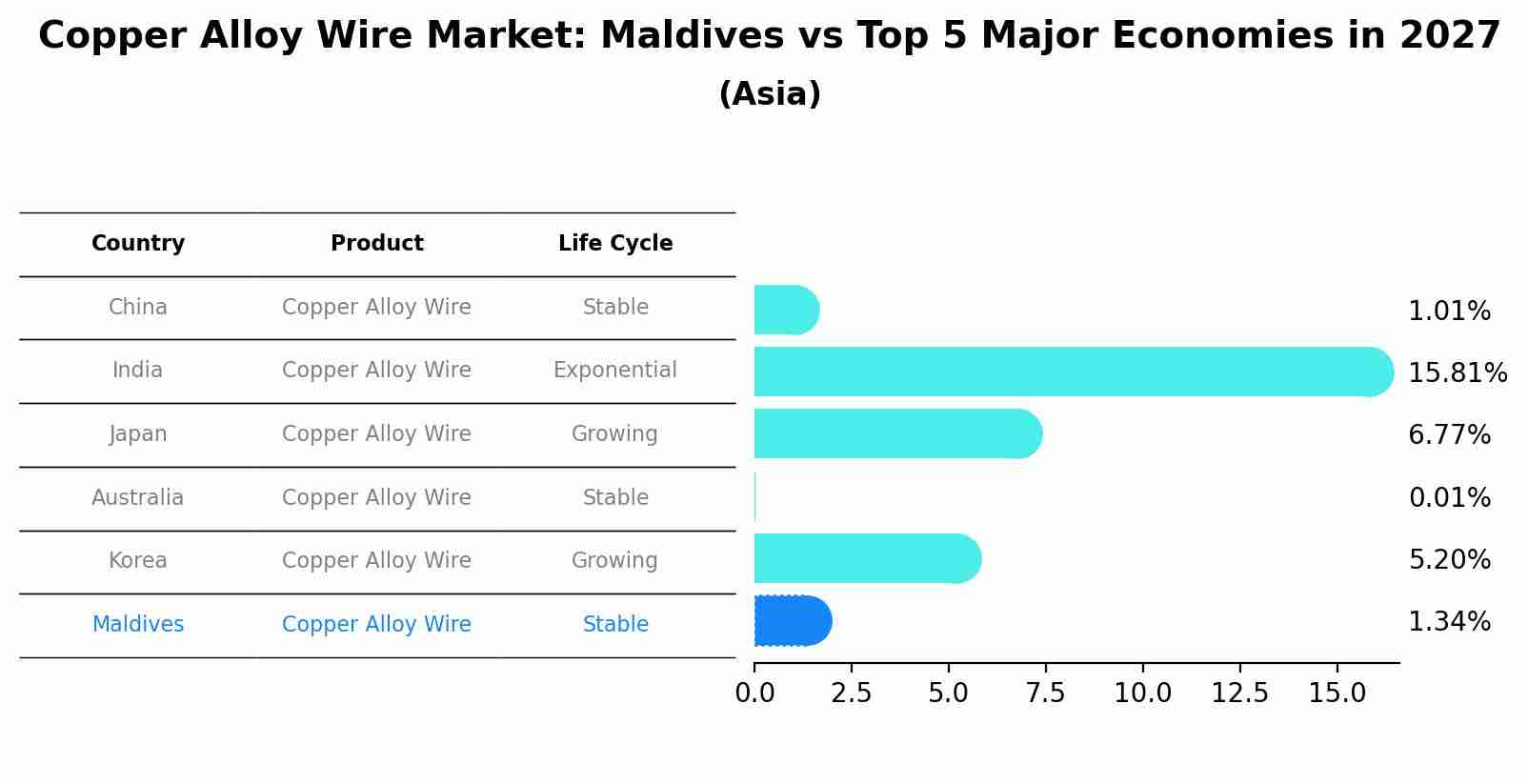 Copper Alloy Wire Market: Maldives vs Top 5 Major Economies in 2027 (Asia)