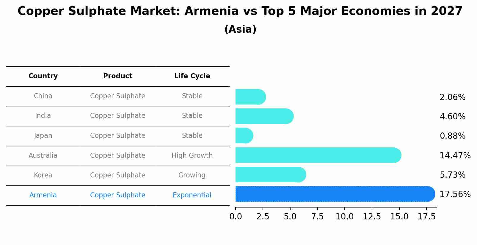 Copper Sulphate Market: Armenia vs Top 5 Major Economies in 2027 (Asia)