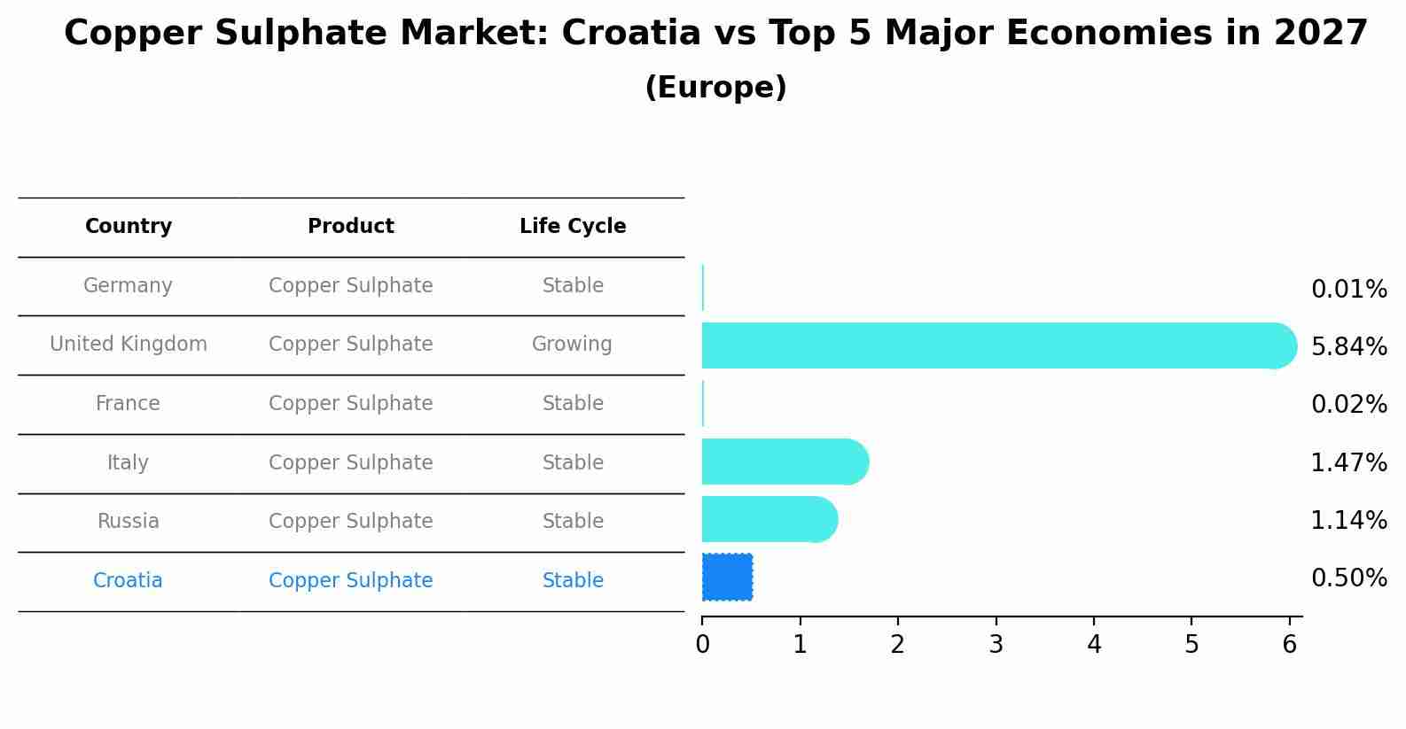 Copper Sulphate Market: Croatia vs Top 5 Major Economies in 2027 (Europe)