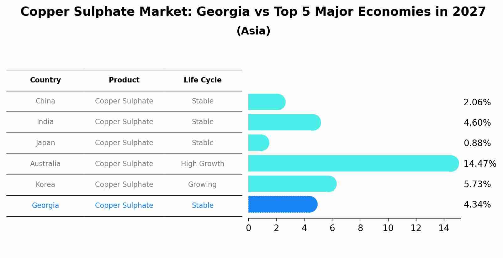 Copper Sulphate Market: Georgia vs Top 5 Major Economies in 2027 (Asia)