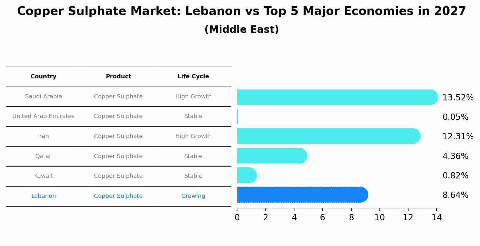 Copper Sulphate Market: Lebanon vs Top 5 Major Economies in 2027 (Middle East)