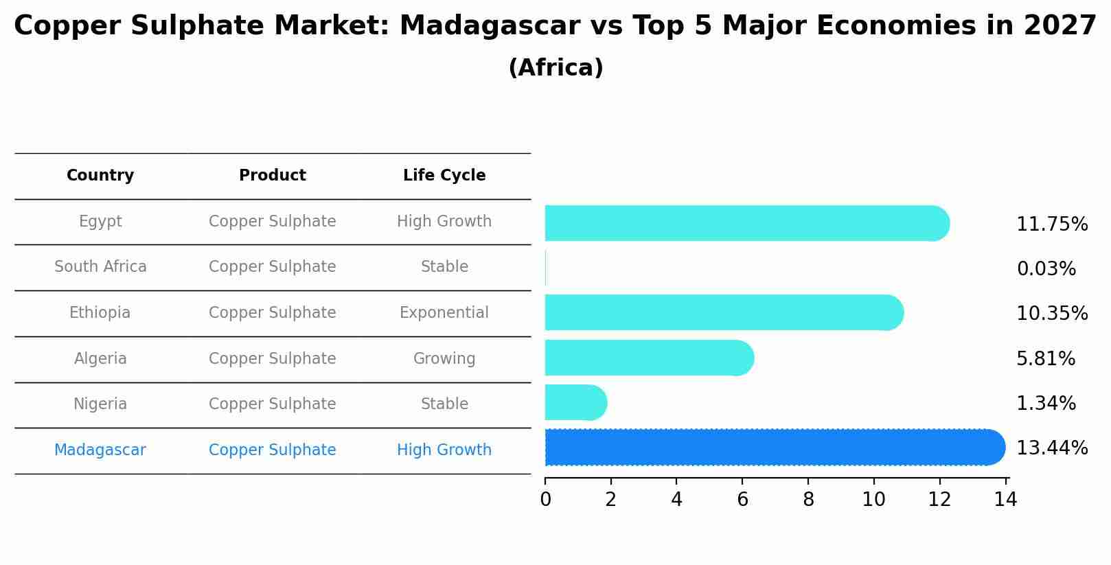 Copper Sulphate Market: Madagascar vs Top 5 Major Economies in 2027 (Africa)