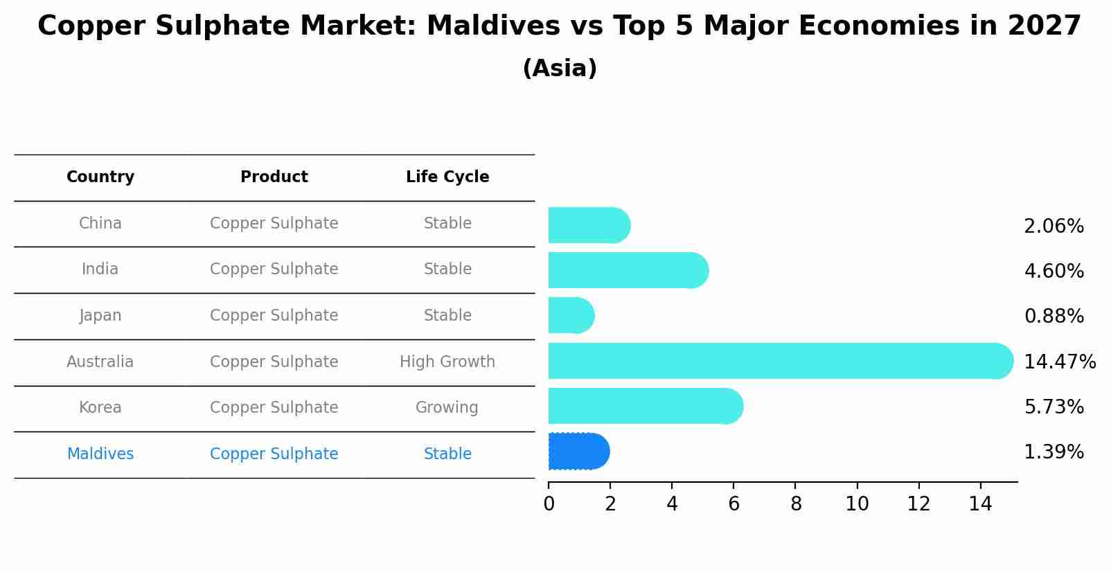 Copper Sulphate Market: Maldives vs Top 5 Major Economies in 2027 (Asia)