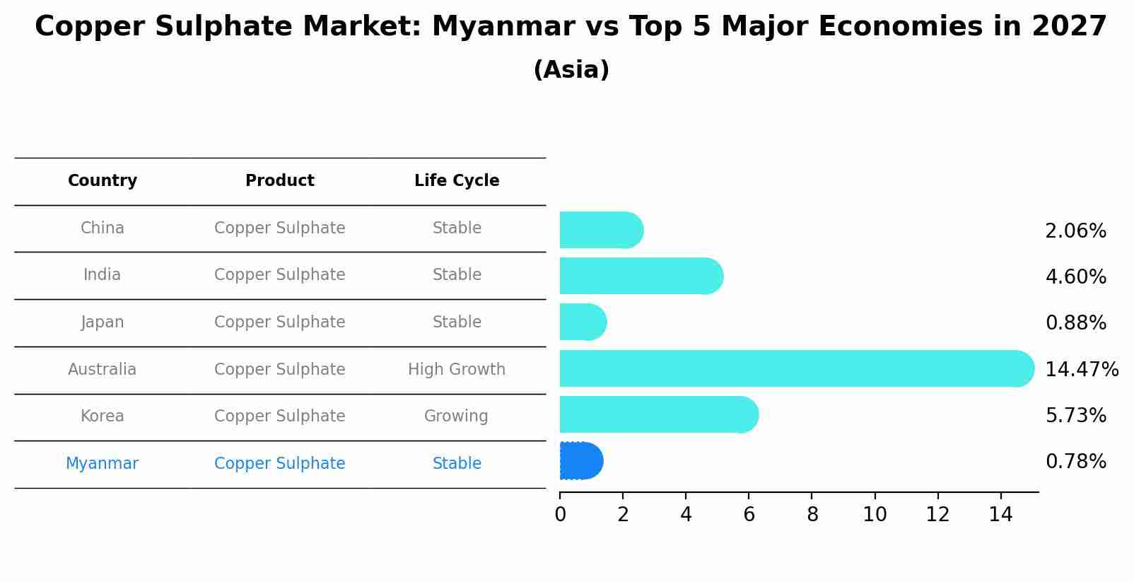 Copper Sulphate Market: Myanmar vs Top 5 Major Economies in 2027 (Asia)