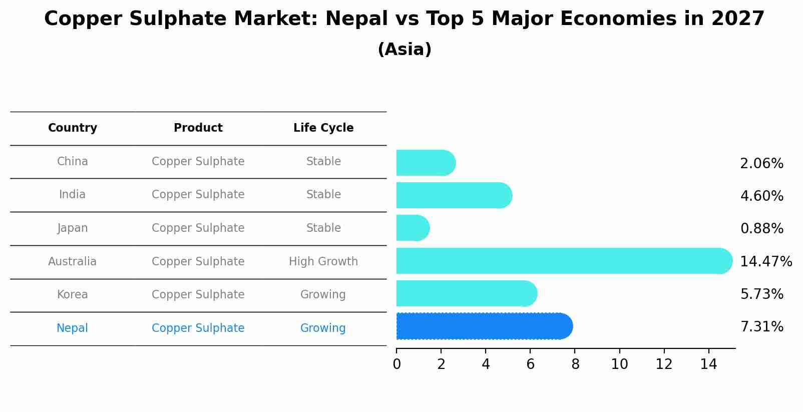 Copper Sulphate Market: Nepal vs Top 5 Major Economies in 2027 (Asia)
