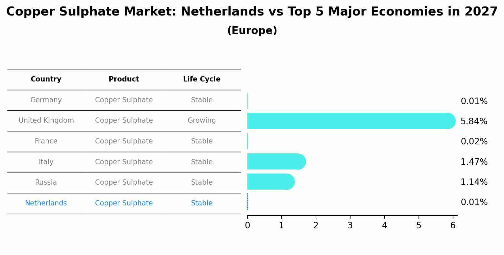 Copper Sulphate Market: Netherlands vs Top 5 Major Economies in 2027 (Europe)