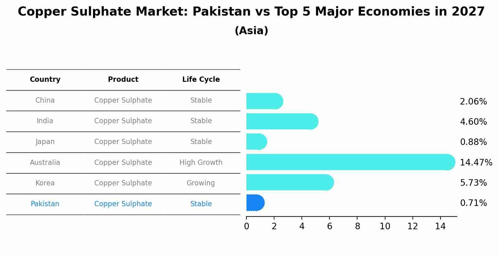 Copper Sulphate Market: Pakistan vs Top 5 Major Economies in 2027 (Asia)
