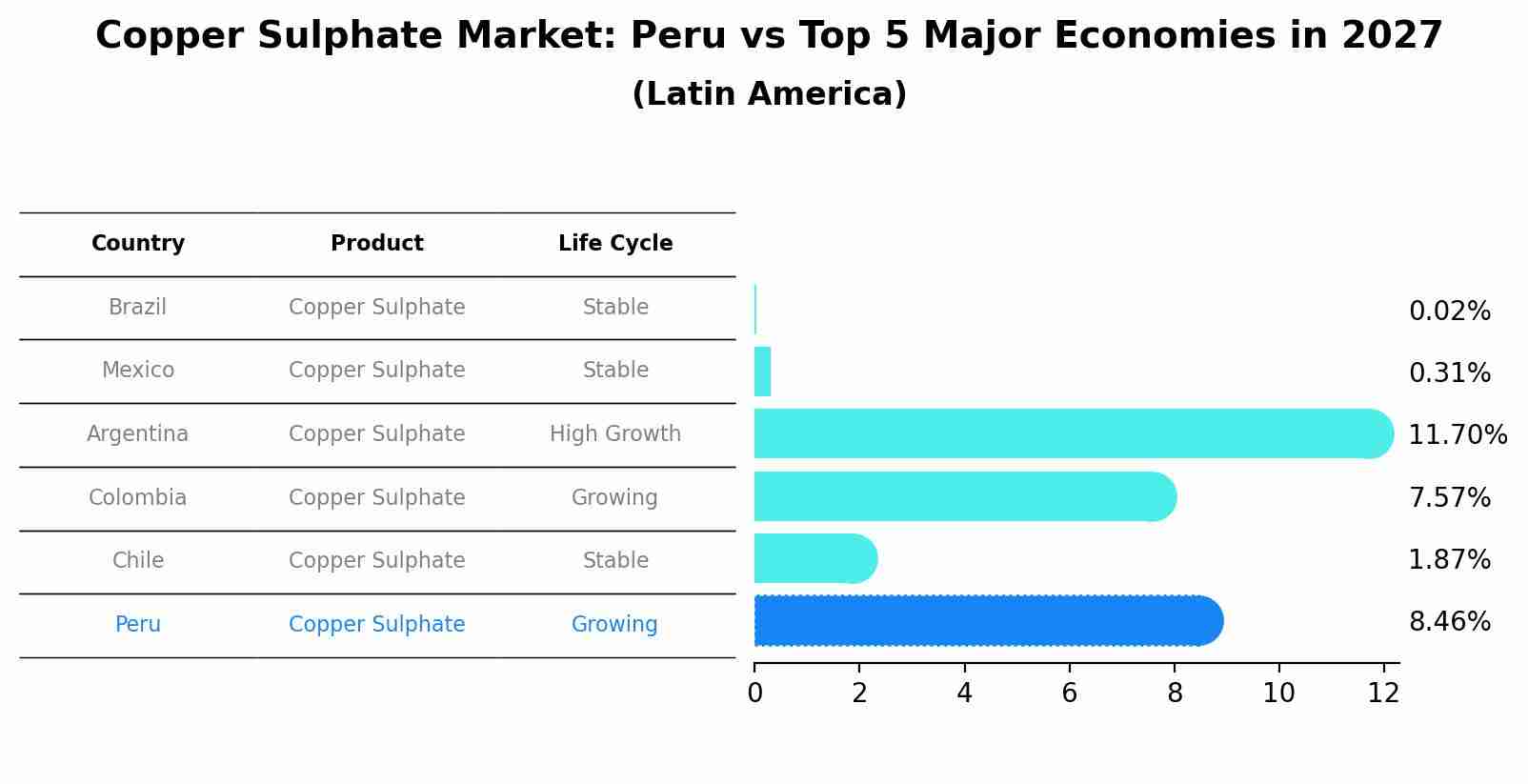 Copper Sulphate Market: Peru vs Top 5 Major Economies in 2027 (Latin America)