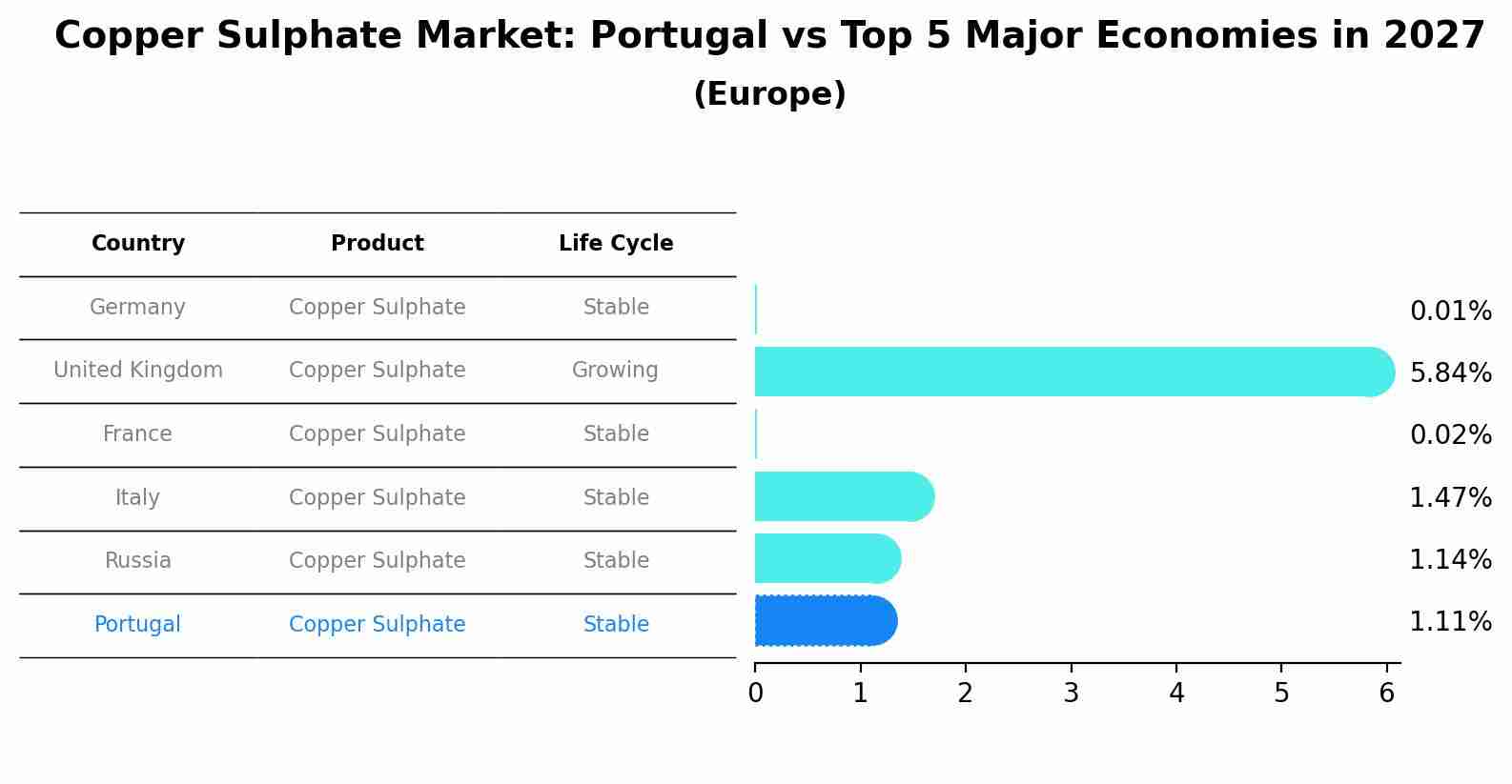 Copper Sulphate Market: Portugal vs Top 5 Major Economies in 2027 (Europe)