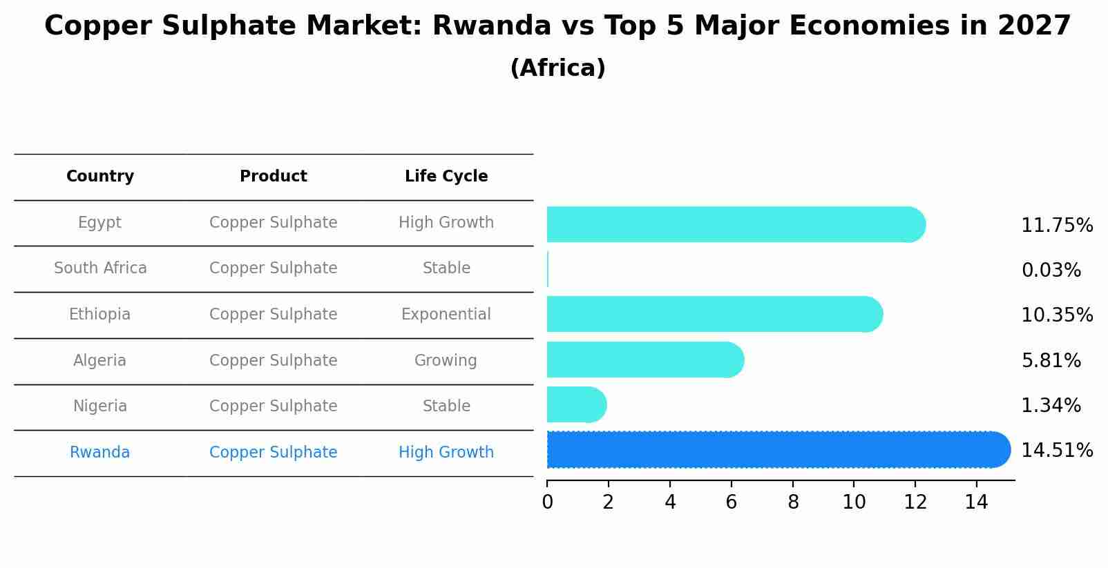Copper Sulphate Market: Rwanda vs Top 5 Major Economies in 2027 (Africa)