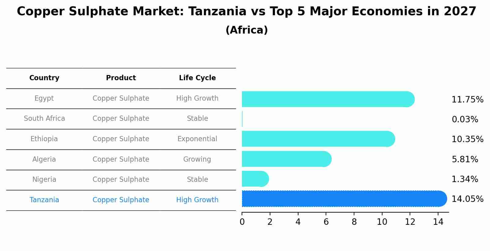 Copper Sulphate Market: Tanzania vs Top 5 Major Economies in 2027 (Africa)