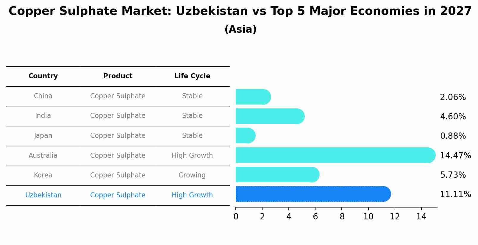 Copper Sulphate Market: Uzbekistan vs Top 5 Major Economies in 2027 (Asia)