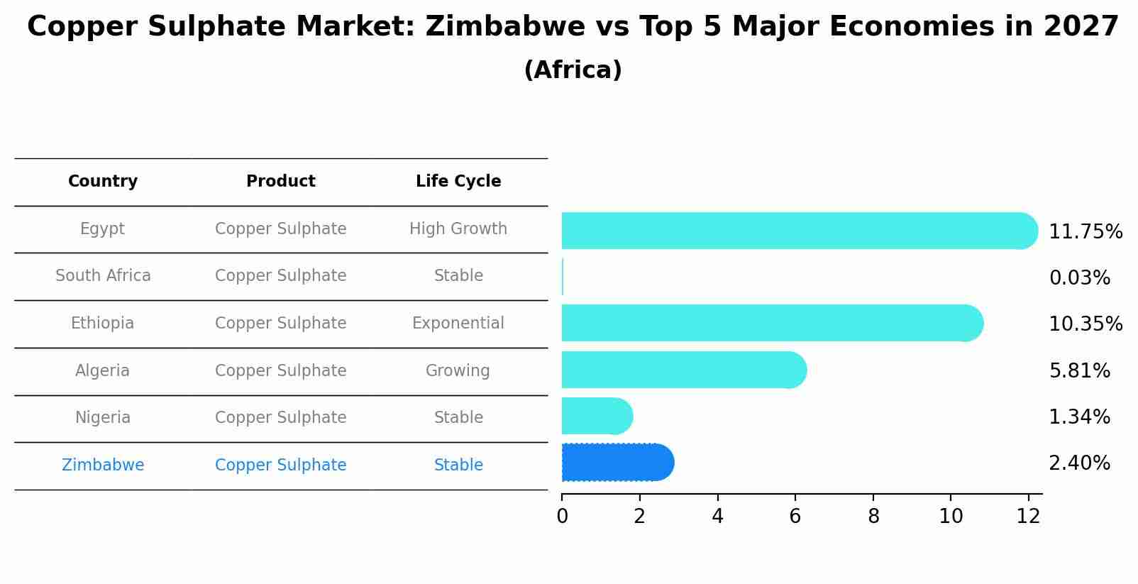 Copper Sulphate Market: Zimbabwe vs Top 5 Major Economies in 2027 (Africa)