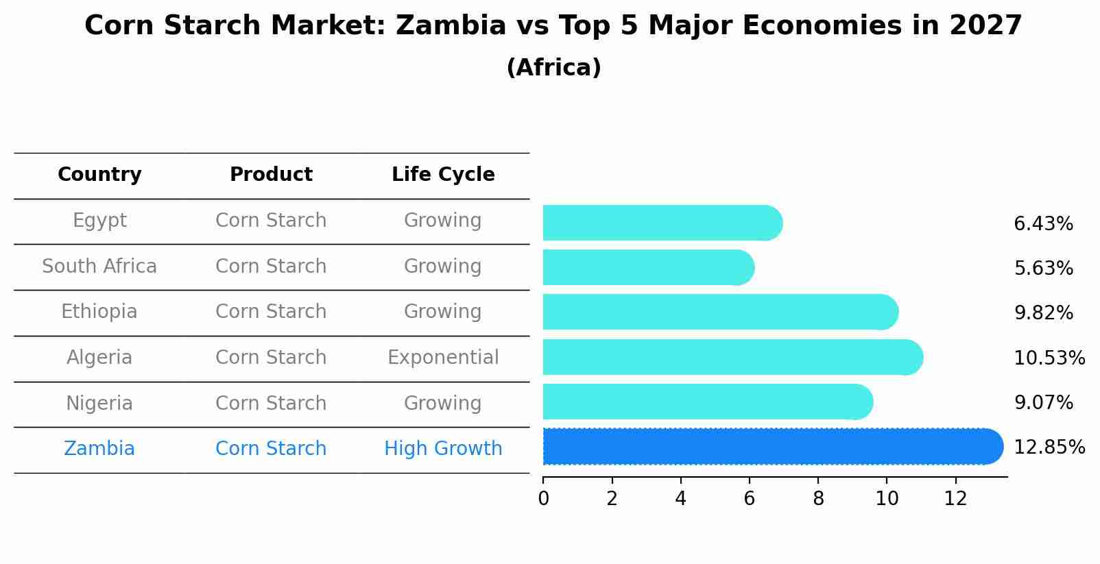 Corn Starch Market: Zambia vs Top 5 Major Economies in 2027 (Africa)