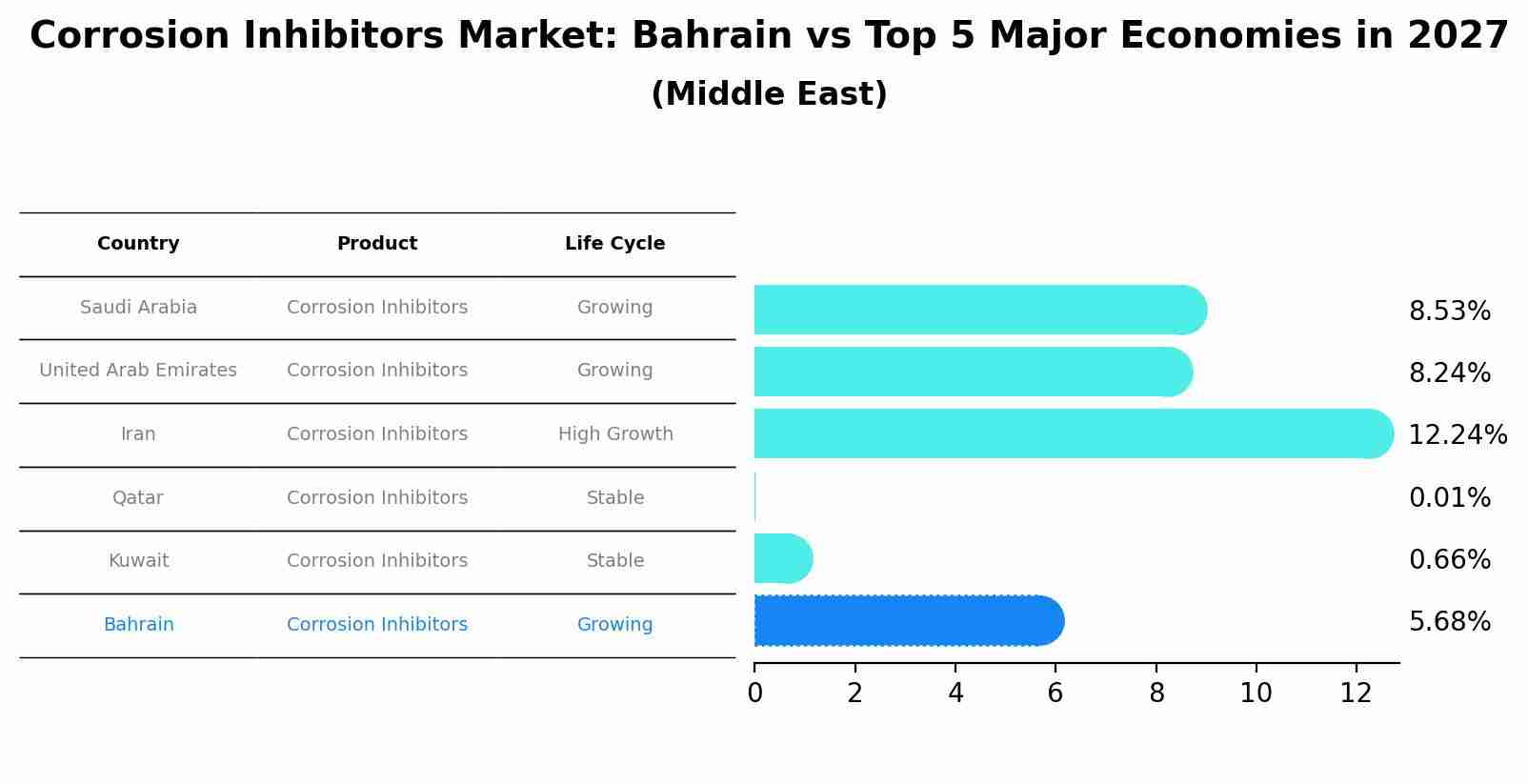 Corrosion Inhibitors Market: Bahrain vs Top 5 Major Economies in 2027 (Middle East)